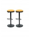 GASOLINE Lot de 2 tabourets de bar Tissu jaune Classique