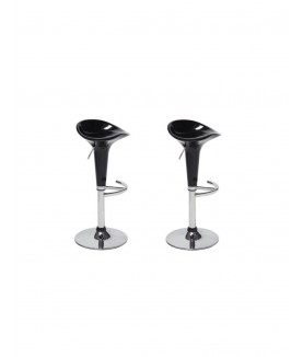 POP Lot de 2 tabourets de bar noir Contemporain L 44 x P 47 cm