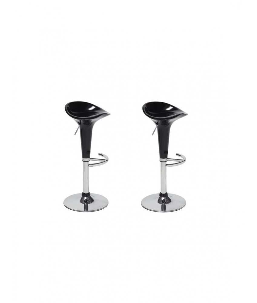 POP Lot de 2 tabourets de bar noir Contemporain L 44 x P 47 cm