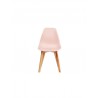 NEO Lot de 4 chaises de salle a manger rose pieds en bois hévéa massif Style contemporain