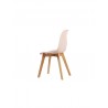 NEO Lot de 4 chaises de salle a manger rose pieds en bois hévéa massif Style contemporain