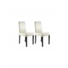 CARA Lot de 2 chaises de salle a manger Simili ivoire Classique L - Mobilier du Jour