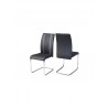 JANE Lot de 2 chaises de salle a manger Simili noir Contemporain - Mobilier du Jour
