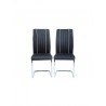 JANE Lot de 2 chaises de salle a manger Simili noir Contemporain - Mobilier du Jour