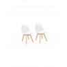 BJORK Lot de 2 chaises de salle a manger Simili blanc Scandinave