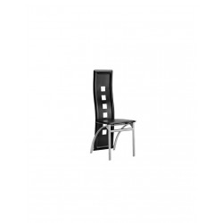 FELLA Lot de 2 chaises de salle a manger Simili noir Style contemporain