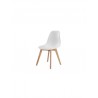 NEO Chaise de salle a manger blanc Pieds en bois hévéa massif massif Scandinave - Mobilier du Jour