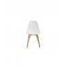 NEO Chaise de salle a manger blanc Pieds en bois hévéa massif massif Scandinave - Mobilier du Jour