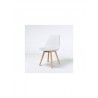 NEO Chaise de salle a manger blanc Pieds en bois hévéa massif massif Scandinave - Mobilier du Jour