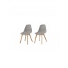 NEO Lot de 2 chaises de salle a manger gris Pieds en bois hévéa massif Scandinave