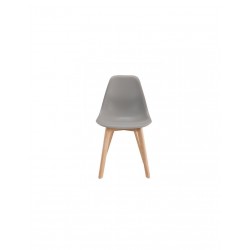 NEO Lot de 2 chaises de salle a manger gris Pieds en bois hévéa massif Scandinave