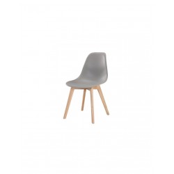NEO Lot de 2 chaises de salle a manger gris Pieds en bois hévéa massif Scandinave