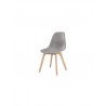 NEO Lot de 2 chaises de salle a manger gris Pieds en bois hévéa massif Scandinave