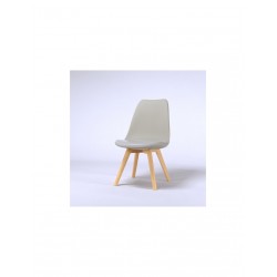 BJORK Lot de 2 chaises de salle a manger Simili gris Scandinave - Mobilier du Jour