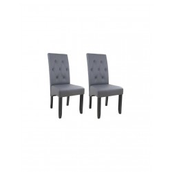 PABLO Lot de 2 chaises de salle à manger Simili gris Style contemporain