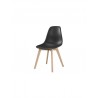 NEO Chaise de salle a manger noir Pieds en bois hévéa massif Scandinave - Mobilier du Jour