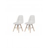 EMMA Lot de 2 chaises de salle a manger Simili noir et pieds en hetre massif Scandinave - Mobilier du Jour