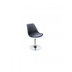 POPPY Chaise de salle a manger pivotante Simili noir Contemporain