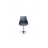 POPPY Chaise de salle a manger pivotante Simili noir Contemporain