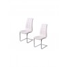 LONGORIA Lot de 2 chaises de salle a manger Simili blanc Contemporain
