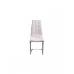 LONGORIA Lot de 2 chaises de salle a manger Simili blanc Contemporain