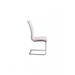 LONGORIA Lot de 2 chaises de salle a manger Simili blanc Contemporain