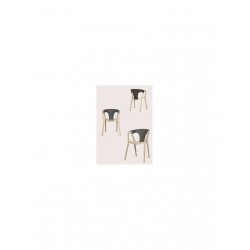 Fauteuil PORTEFEUILLE empilable Noir Gris