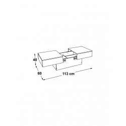 LUNA Table basse Blanc et Noir