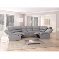 GLORIA - Canapé panoramique de relaxation 8 places en tissu - Mobilier du Jour