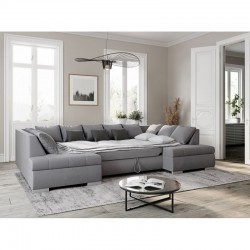 MILA - Canapé panoramique convertible en tissu