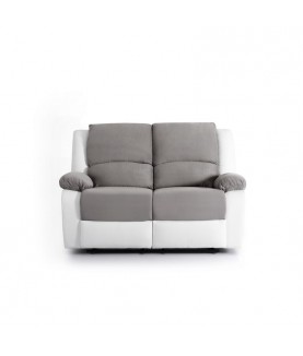 DETENDO II - Canapé de relaxation manuel 2 places en microfibre et simili - Mobilier du Jour