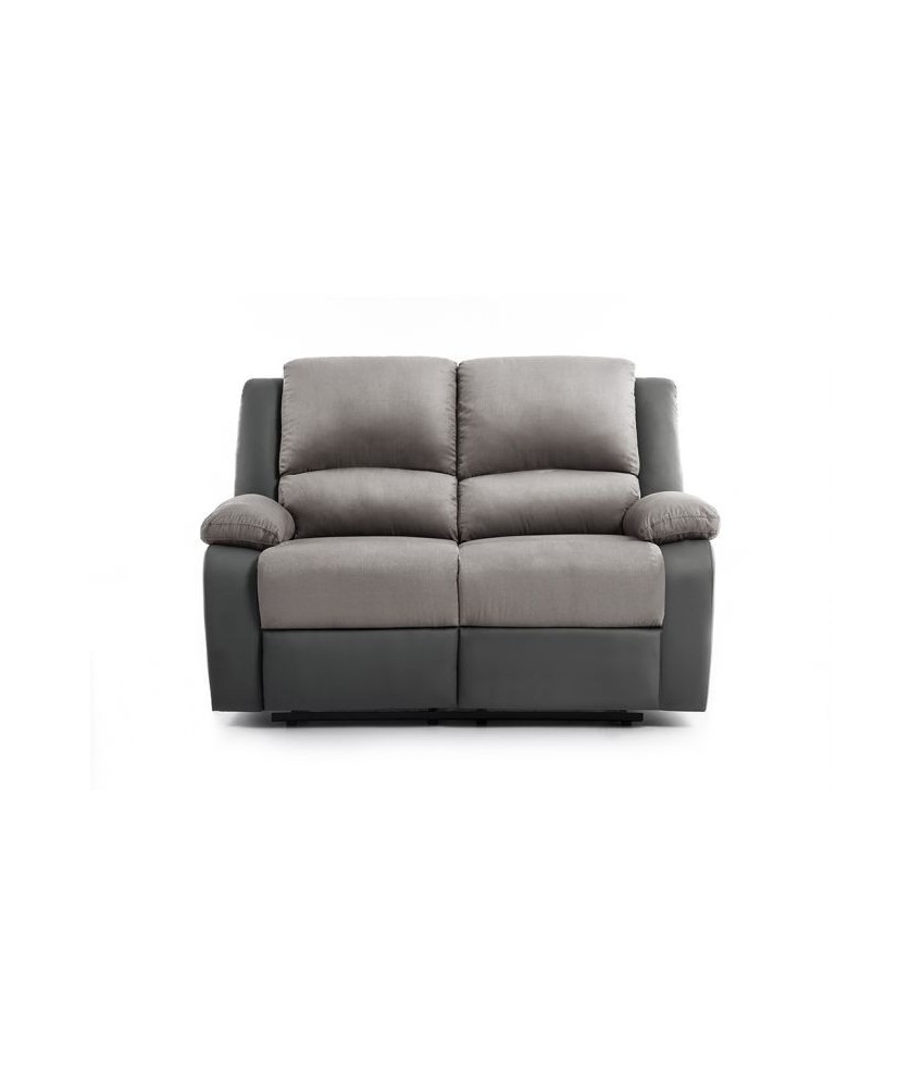 DETENDO II - Canapé de relaxation manuel 2 places en microfibre et simili - Mobilier du Jour