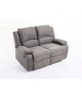 LONGO II - Canapé de relaxation manuel 2 places en microfibre - Mobilier du Jour