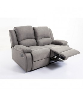 LONGO II - Canapé de relaxation manuel 2 places en microfibre - Mobilier du Jour