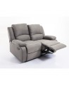 LONGO II - Canapé de relaxation manuel 2 places en microfibre - Mobilier du Jour