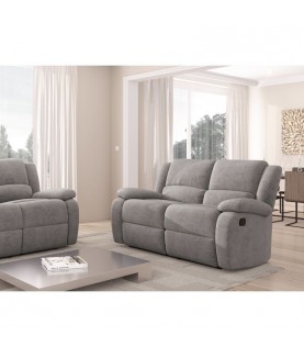 LONGO II - Canapé de relaxation manuel 2 places en microfibre - Mobilier du Jour