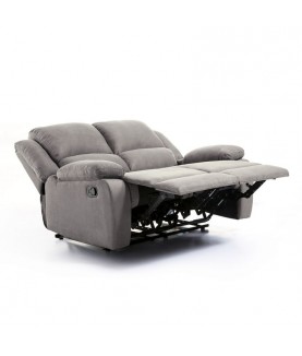 LONGO II - Canapé de relaxation manuel 2 places en microfibre - Mobilier du Jour