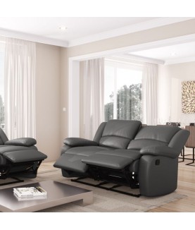 LARGIO II -Canapé de relaxation manuel 2 places en simili cuir - Mobilier du Jour