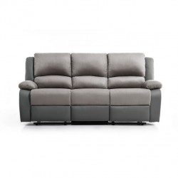 DETENDO III - Canapé de relaxation manuel 3 places en microfibre et simili - Mobilier du Jour
