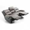 DETENDO III - Canapé de relaxation manuel 3 places en microfibre et simili - Mobilier du Jour