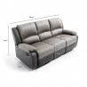 DETENDO III - Canapé de relaxation manuel 3 places en microfibre et simili - Mobilier du Jour