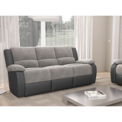 DETENDO III - Canapé de relaxation manuel 3 places en microfibre et simili - Mobilier du Jour