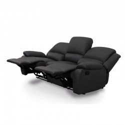 LARGIO III - Canapé de relaxation manuel 3 places en simili cuir - Mobilier du Jour