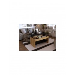 JOY Table basse relevable Décor chene et noir - Mobilier du Jour