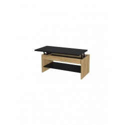 JOY Table basse relevable Décor chene et noir - Mobilier du Jour
