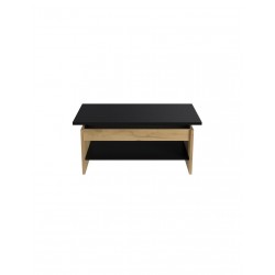 JOY Table basse relevable Décor chene et noir - Mobilier du Jour