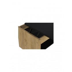 JOY Table basse relevable Décor chene et noir - Mobilier du Jour