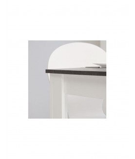 PEPPA Table à manger 4 à 6 personnes style contemporain mélaminée blanc mat et décor béton - Mobilier du Jour