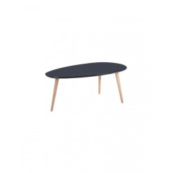 BRIDGE - Table basse ovale scandinave noir laqué - Mobilier du Jour
