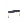 BRIDGE - Table basse ovale scandinave noir laqué - Mobilier du Jour